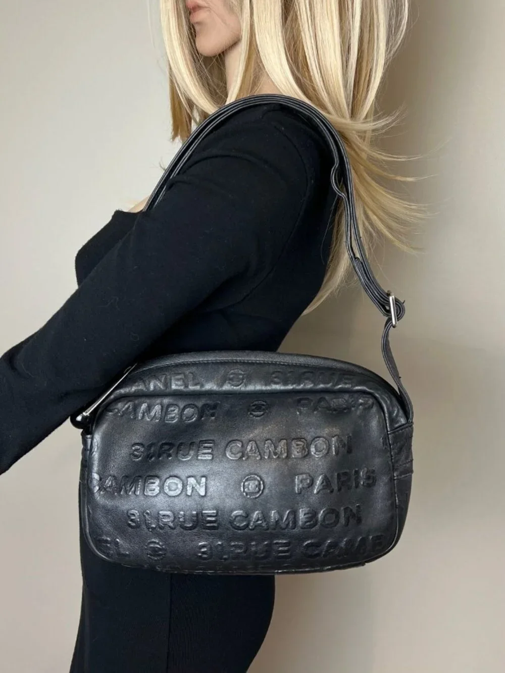 Chanel Unlimited Camera Black Lambskin Vintage Shoulder Bag